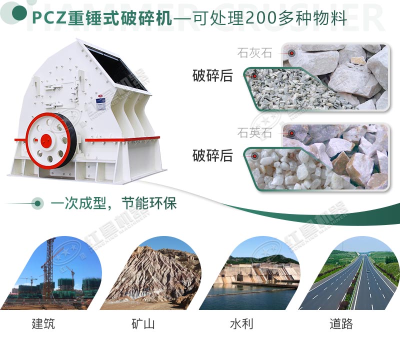 破碎多種物料，應(yīng)用領(lǐng)域廣